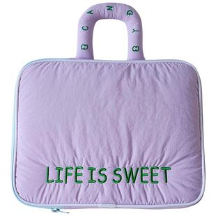 梵花不语平板电脑收纳包女iPad笔记本11寸13寸布艺防震手提保护套