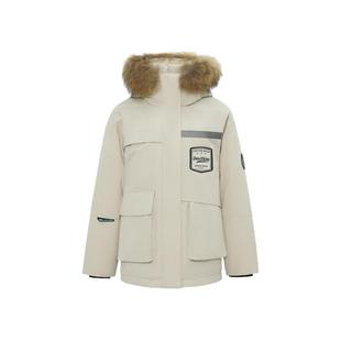 雪中飞2026春新款男女情侣短款羽绒服貉子毛领派克工装时尚户外