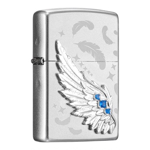 zippo打火机热恋之翼 星羽银翼防风煤油生日礼物送男朋友情人节