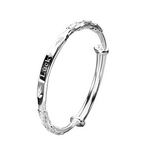 9999纯银手镯女Lucky幸运手链INS小众设计感简约送女友礼物首饰品