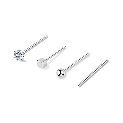 tfy999足银养耳洞女耳钉