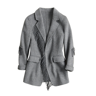 2025秋冬新款双面羊绒羊毛西装外套女妮子休闲修身韩版毛呢子外套