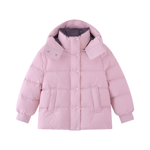 象老大女童羽绒服中长款云朵泡芙高充绒量冬季外套极寒加厚亲子装