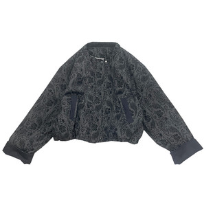 冬季女新款灰色短款花棉袄夹棉外套女时尚宽松棉衣棉服女轻便舒适