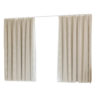 窗帘全遮光布纱一体双层飘窗卧室客厅法式现代2025新款防晒遮阳帘