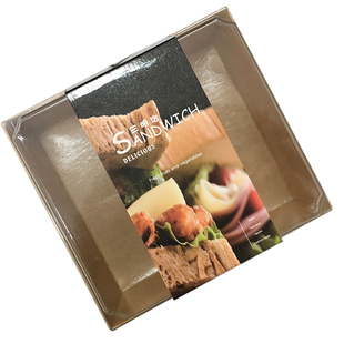 三明治正长方形打包盒甜品肉松小贝包装盒透明纸塑盒蛋糕卷盒包邮