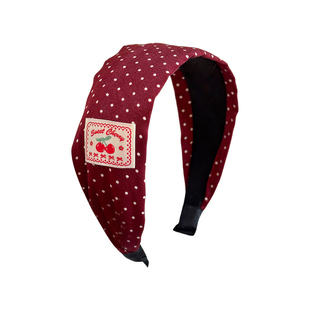 韩系红色格纹宽边发箍女高颅顶头箍洋气时尚发卡洗脸发捆新年发饰