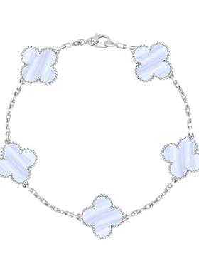 【自营】中古99新梵克雅宝Vintage系列手链五花四叶幸运手链白金