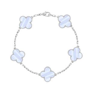 【自营】中古99新梵克雅宝Vintage系列手链五花四叶幸运手链白金