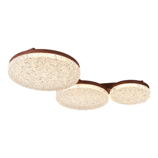 帕莎 客厅吸顶灯 中古风胡桃木三圈客厅吸顶灯2026新款全光谱灯具