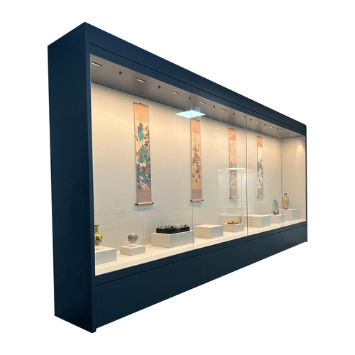 玻璃展示柜博物馆古董文物陶瓷字画靠墙沿墙通柜电动平移门陈列柜