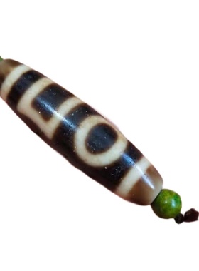 天然西藏真品双天地二眼天珠