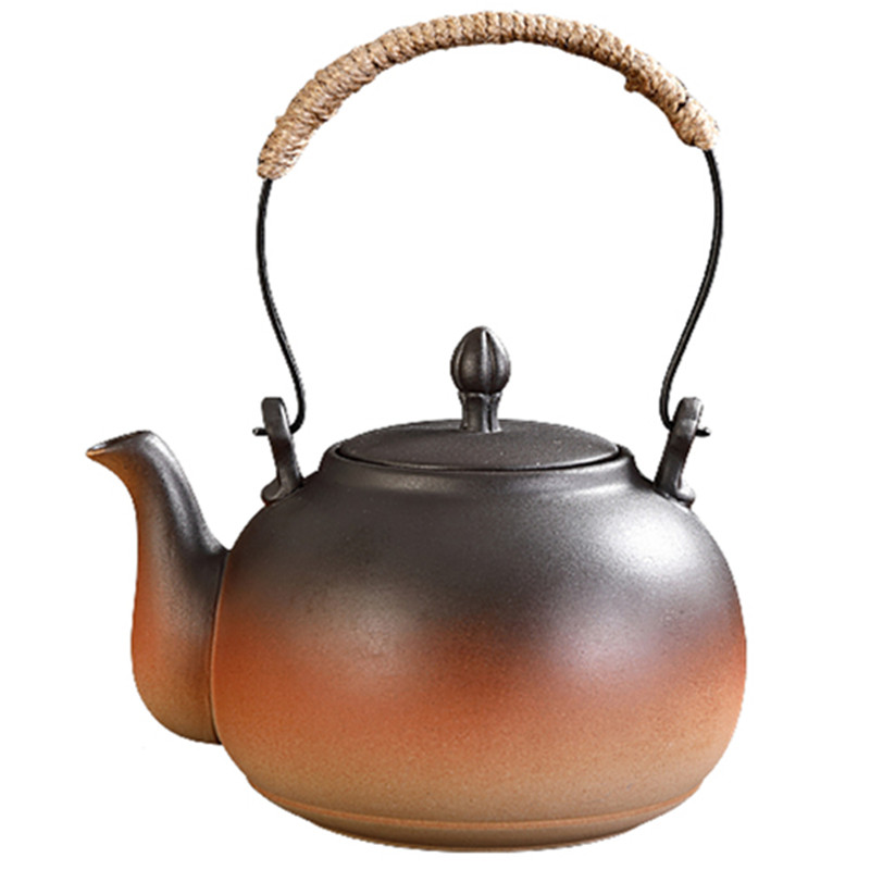 复古茶壶炭炉酒精炉陶瓷茶壶电陶炉壶泡茶壶围炉煮茶壶明火侧把壶