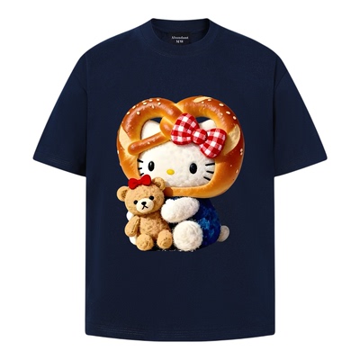 潮牌卡通面包Hellokitty短袖T恤