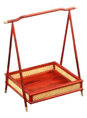 提篮摆件红木小叶紫檀中式