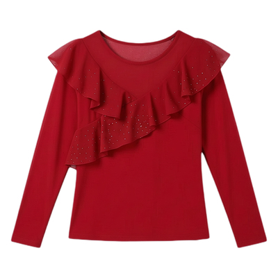 形体训练服装女莫代尔荷叶边套装