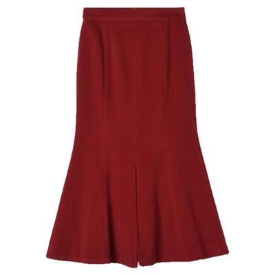 含绵羊毛鱼尾长裙高级感半身裙