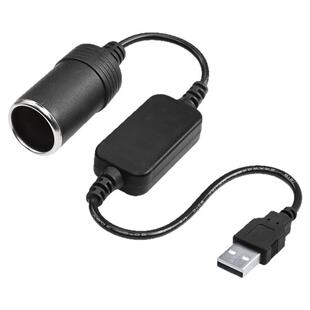 拓振汽车车载usb口转点烟器母座接口接头母头转换头5V转12V记录仪净化器插头线点烟器车载USB口5V升压转接头