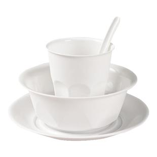 一次性餐具稻壳环保餐具套装五件套加厚硬材质碗碟杯勺筷塑料餐具