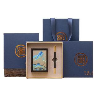 湘传礼湘绣收纳笔筒配笔创意简约礼盒装中国古风套组送老师可定制