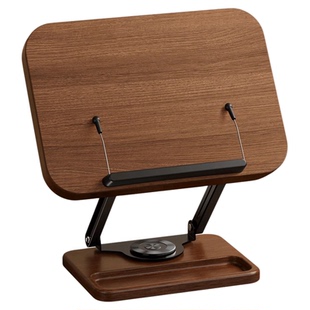 阅读支架成人读书支架桌面可旋转阅读架看书多功能升降胡桃木阅读架阅读床上看书神器书立架学习书夹书桌书架