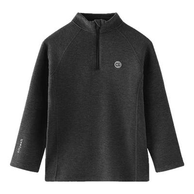 糯糯衣儿童半高领卫衣男童女童德绒立领上衣大童打底薄绒衫半拉链