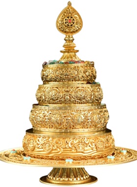 慧宝纯铜藏传密宗供佛曼扎盘