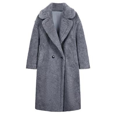 翻领泰迪熊羊毛呢星空灰骆驼绒