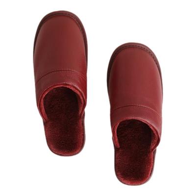 牛筋底秋冬季牛皮拖鞋室内居家防滑家居木地板厚底家用男女保暖棉