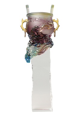 古东东古法琉璃鼎摆件招财开业