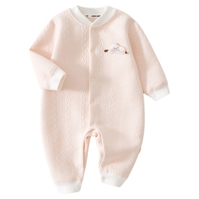 小聪熊婴儿衣服秋季夹棉连体衣女