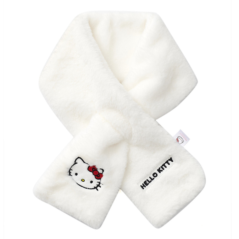三丽鸥正版毛绒围巾冬季保暖可爱女生翻盖hellokitty手套围脖套装