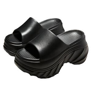 厚底凉拖鞋女夏季外穿26新款高跟防滑EVA踩屎感海边沙滩增高拖鞋