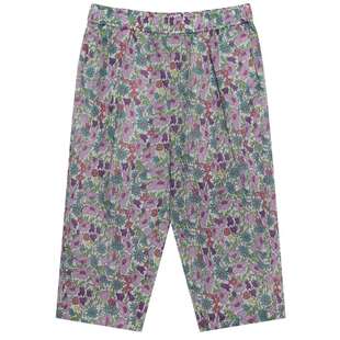 鄂尔多斯童装儿童女童liberty印花七分裤25年夏季新品纯棉松紧腰