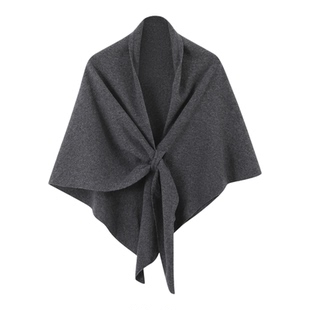 bbfer本依凡WSSWJ0013冬季纯羊毛斗篷式披肩外搭女保暖围巾外套