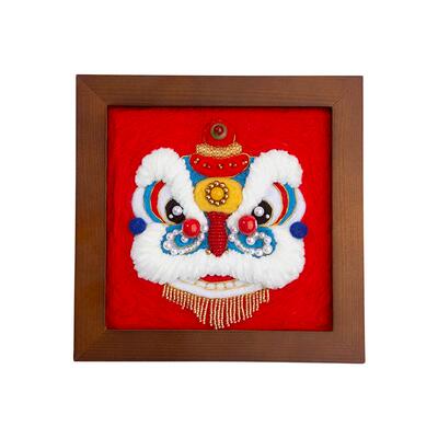 送男友送领导舞狮羊毛毡画diy