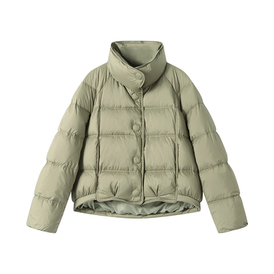 短款龟背感羽绒服白鸭绒保暖外套