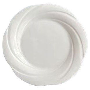 纯白陶瓷花边洋气创意水浮莲浅盘酒店餐厅冷盘菜盘花边陶瓷盘子