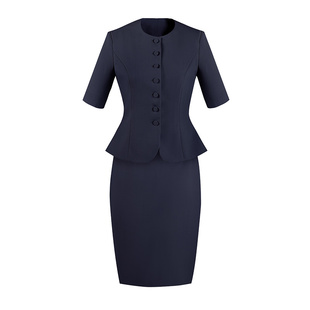高端职业套装女夏季短袖新中式西装套裙正式场合小个子修身工作服