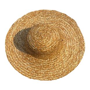 手工农民工麦秆草帽工地钓鱼户外大沿男女田园遮阳防晒草帽可印字