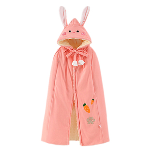 婴儿披风斗篷男女童秋冬加厚儿童冬天外出挡风被抱宝宝防风衣外套