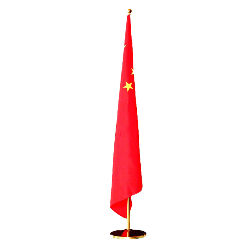 室内落地旗杆红旗摆件办公室国旗党旗会议室接待室大厅司旗红旗旗帜背景装饰定制定做不锈钢伸缩旗杆加大底盘