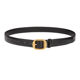 Canles Konis真皮女士皮带女款黑色宽腰带女款装饰配牛仔裤高级感