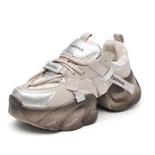 达芙妮厚底老爹鞋女增高运动松糕鞋休闲爆款百搭2026新款春夏秋冬