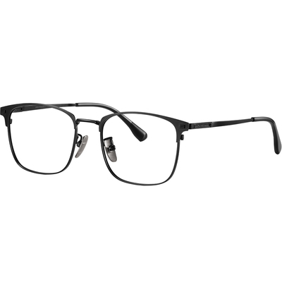 纯钛眉线半框近视眼镜框男款