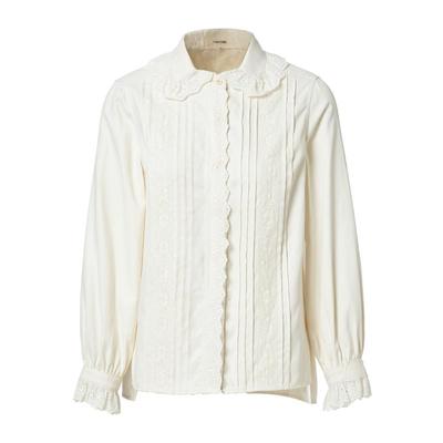 范可儿复古蕾丝花边娃娃领衬衫