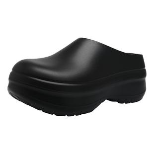 黑色厚底增高穆勒厨师拖鞋男女款外穿勃肯EVA软底踩屎感防滑包头