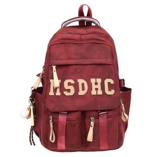 中学生书包男生高颜值初中生2025新款防水绿色双肩包男孩上学背包