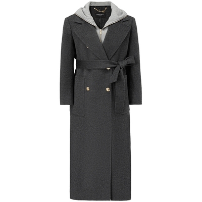 仿佛可拆卸中长款羊毛毛呢大衣