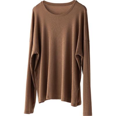 CR多色轻薄宽松圆领长袖上衣T恤